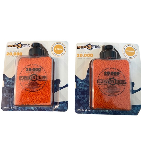 Splat R Ball 2-Pack 40,000 Rounds Dehydrated 7.5mm Ammo Non-Toxic NEW - Picture 1 of 4